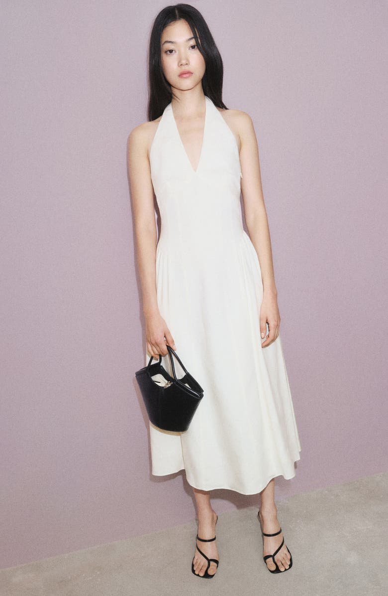 MANGO Halter Maxi Dress, Alternate, color, 