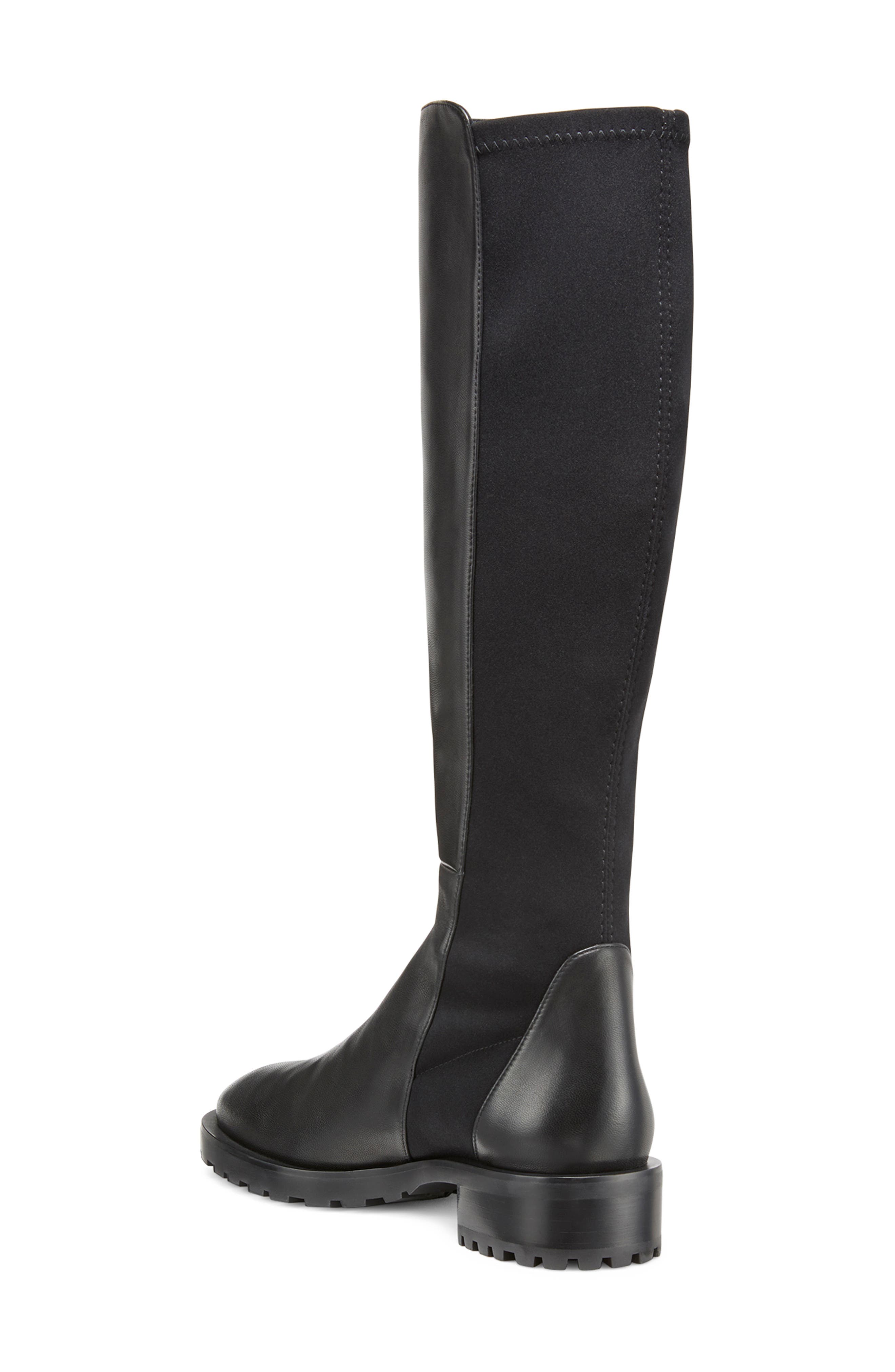 Stuart Weitzman 5050 Lug Sole Tall Boot, Alternate, color, Black