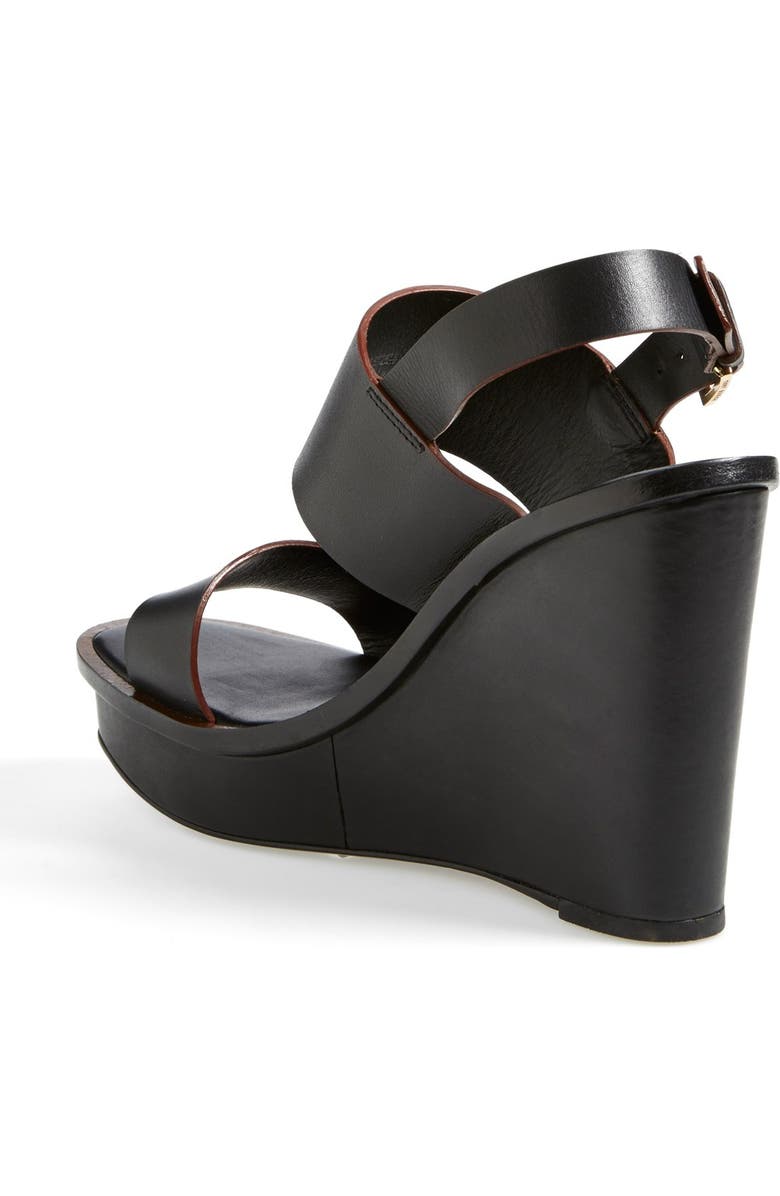 Tory Burch 'Lexington' Leather Wedge Sandal, Alternate, color,