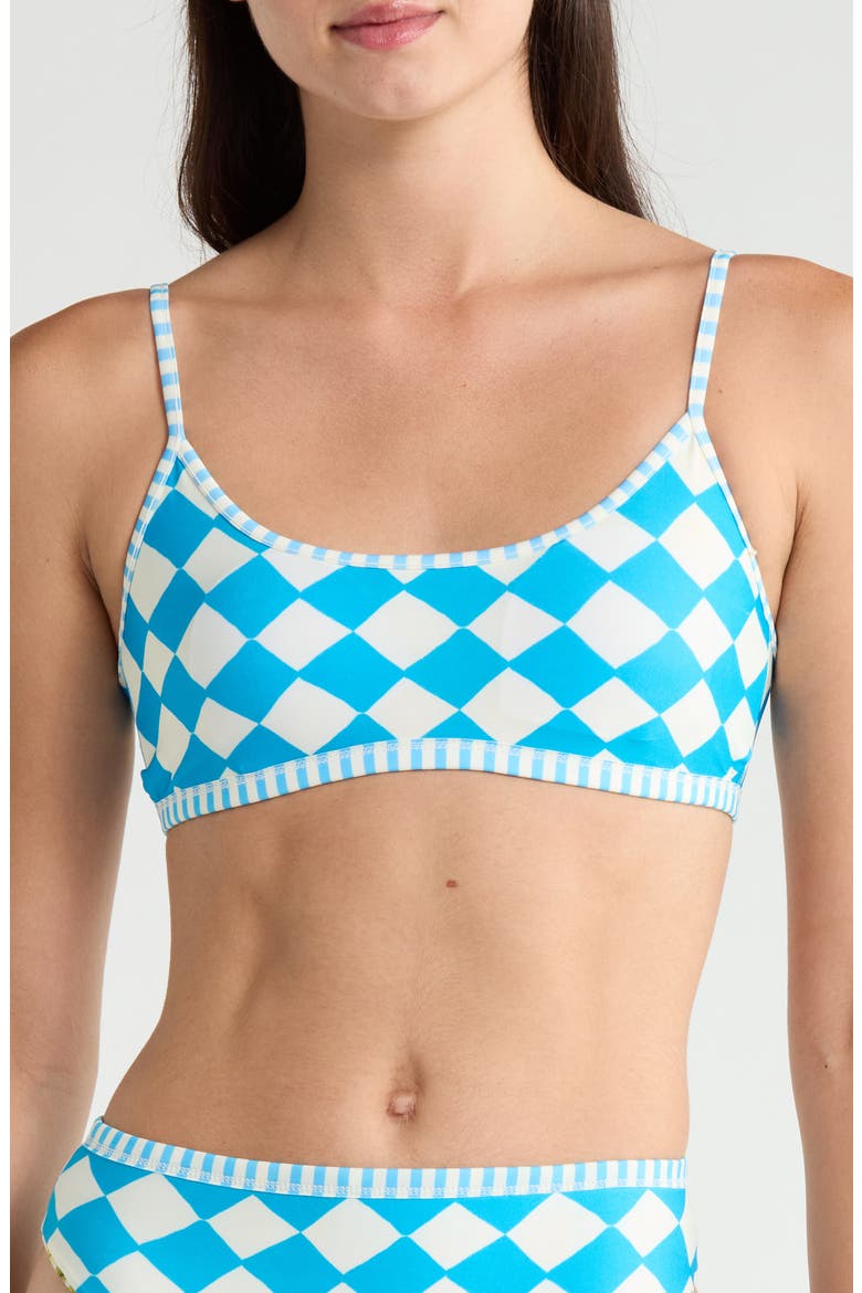 Beach Static Lane Bikini Top, Alternate, color, OPEN BLUE