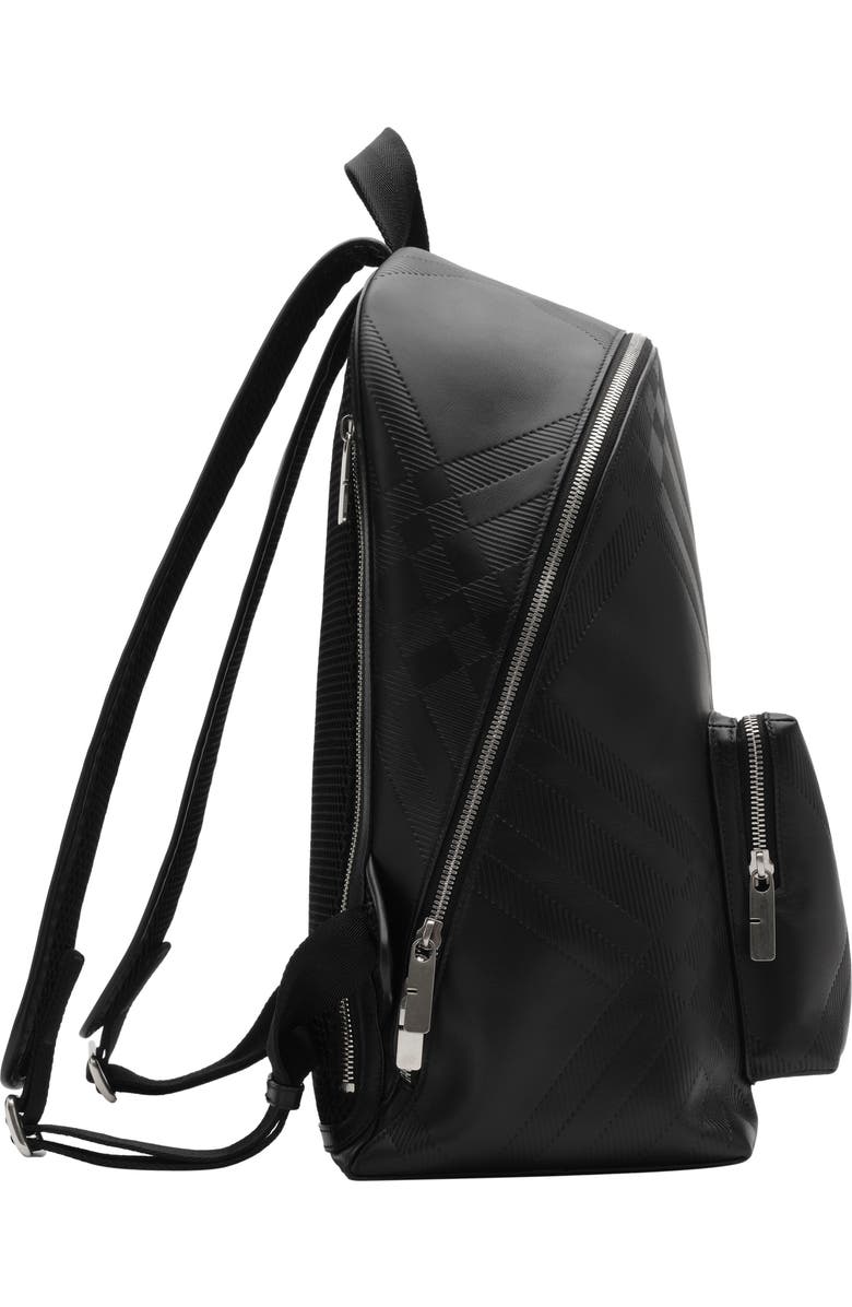 Burberry Embossed Check Backpack, Alternate, color, Black