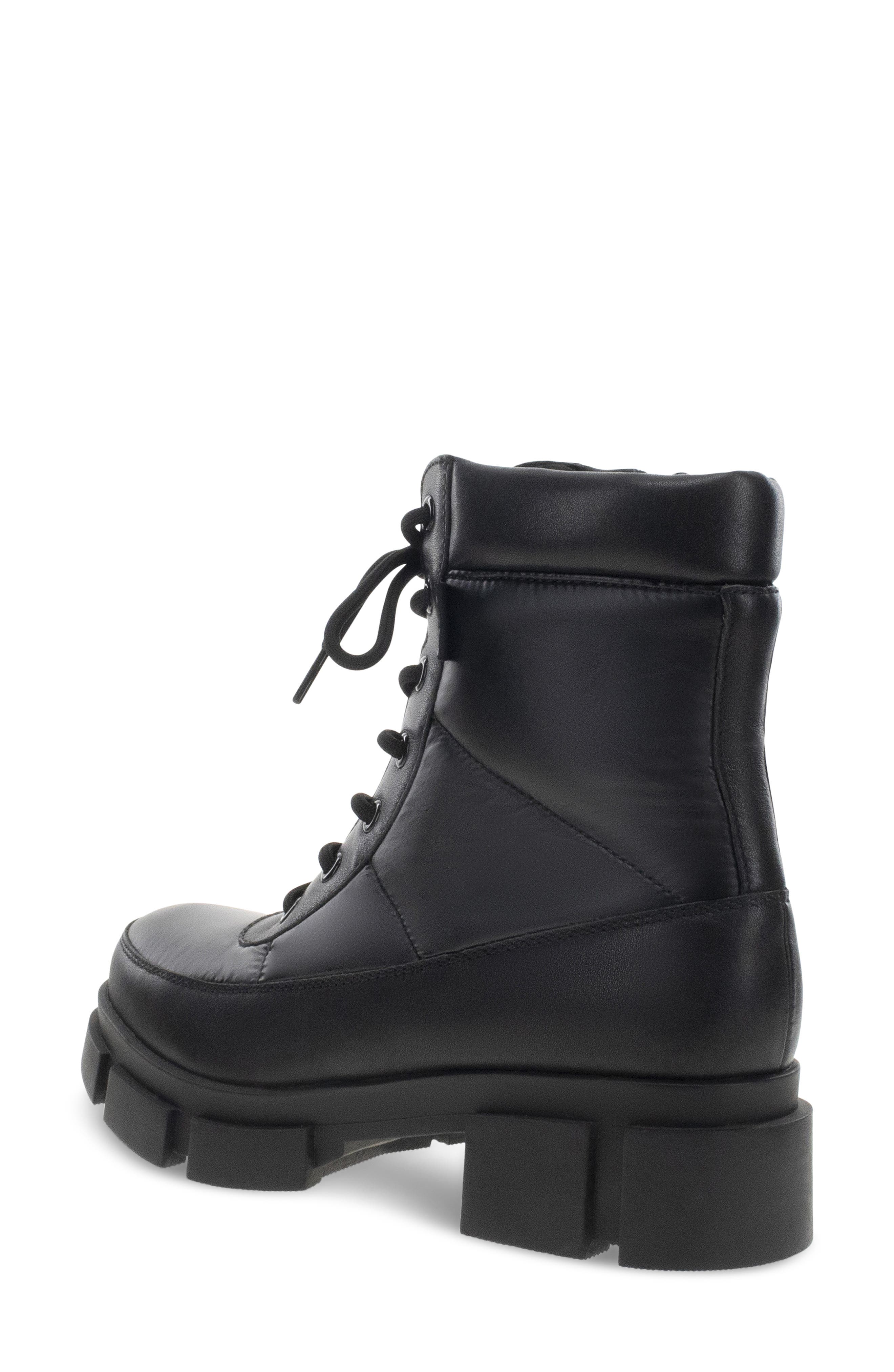 Ashford Quilted Lace Up Boot, Alternate, color, BLACK