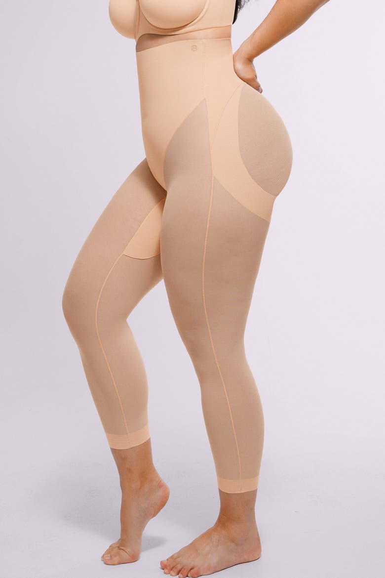 High Waist Butt-Lifting Shaping Capri, Main, color, Beige