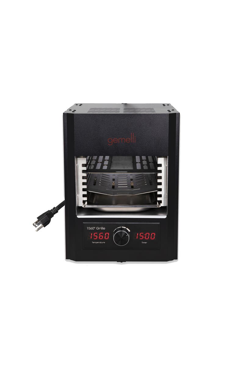 Gemelli Home Gemelli Gourmet Steak Grille, Infrared Superheating Up to 1560 Degrees, Electric Grill, Main, color, Black