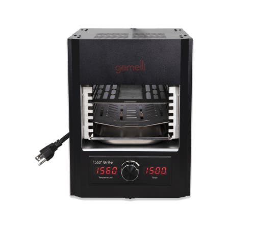 Gemelli Home Gemelli Gourmet Steak Grille, Infrared Superheating Up To 1560 Degrees, Electric Grill In Black