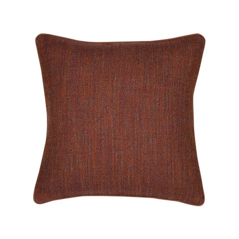 Ember Weave Earth-Toned Dimensional Indoor & Outdoor Woven Accent Pillow & Insert