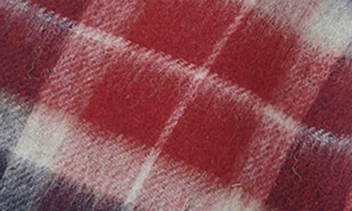 Barbour Galston Tartan Plaid Wool Scarf In Red
