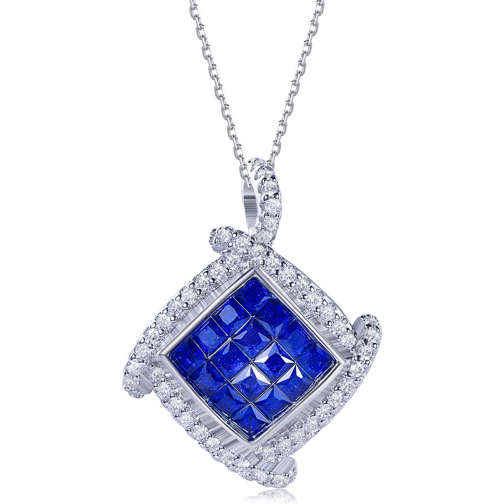 Suzy Levian Cubic Zirconia Cushion Pendant Necklace