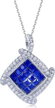 SUZY LEVIAN Cubic Zirconia Cushion Pendant Necklace