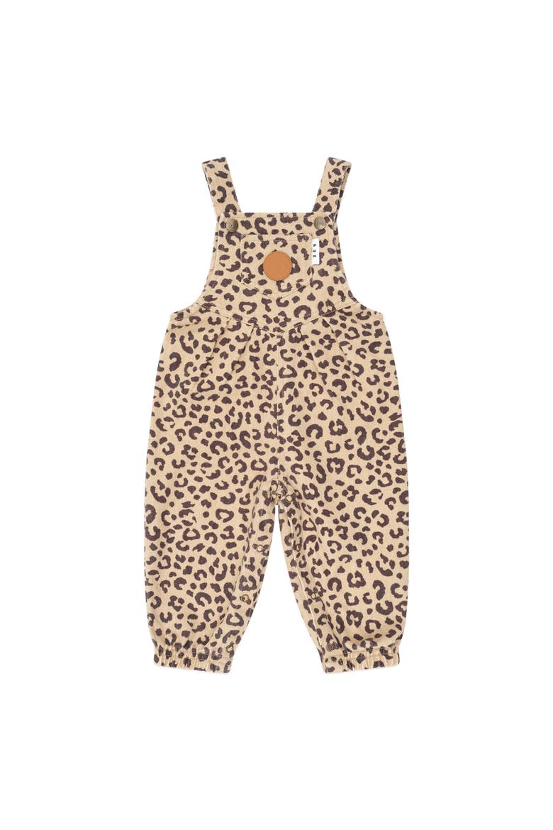 Leopard Print Denim Overalls, Main, color, Animal
