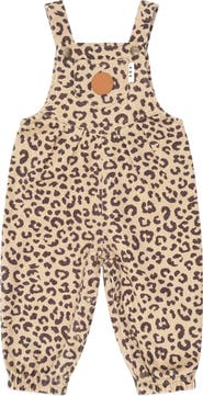 Huxbaby Leopard Print Denim Overalls