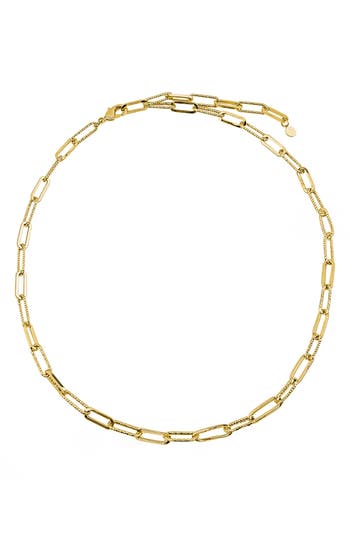 Panacea Paper Clip Chain Necklace In Gold