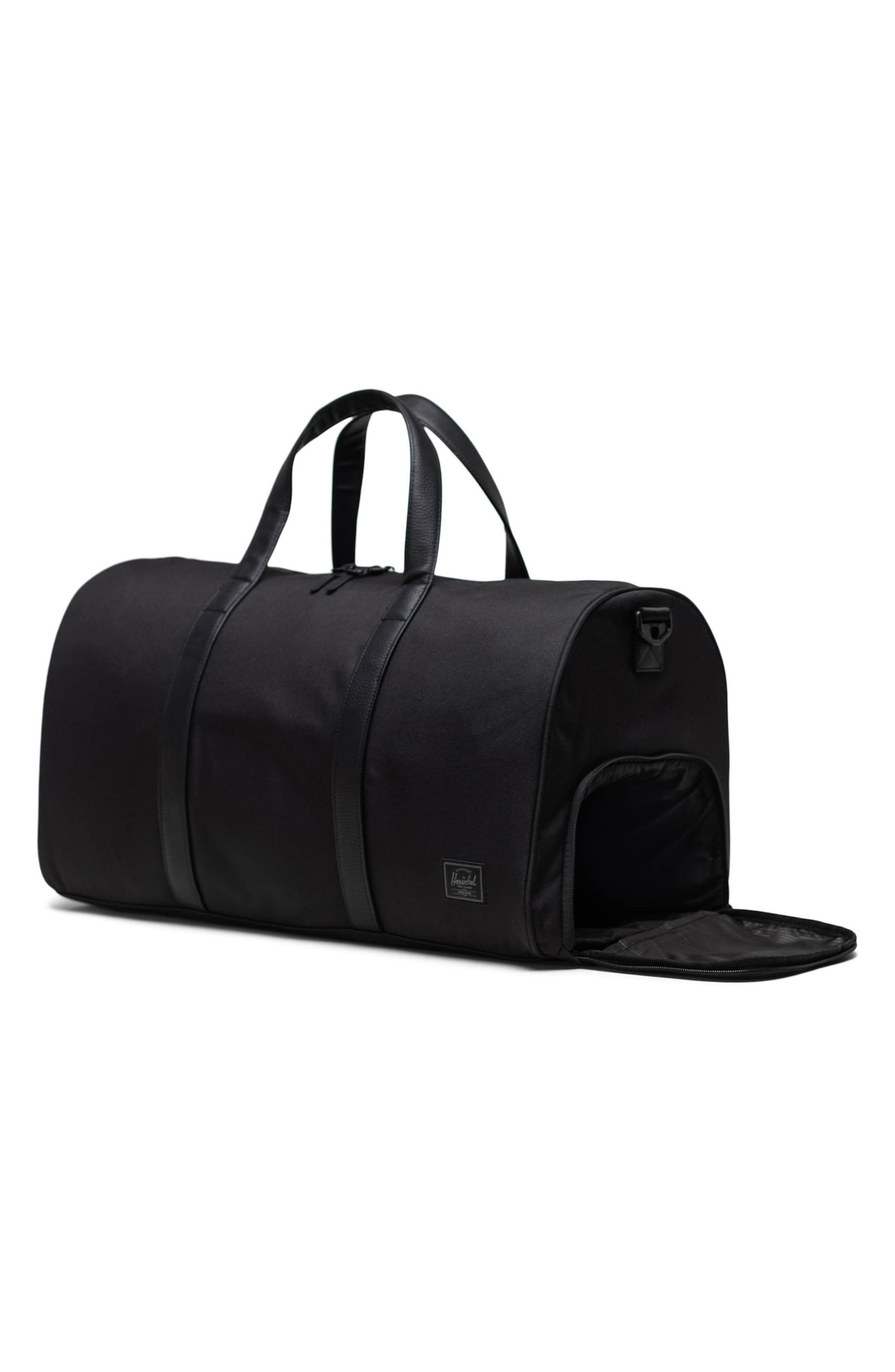 Herschel Supply Co. Novel Recycled Nylon Duffle Bag, Alternate, color, Black
