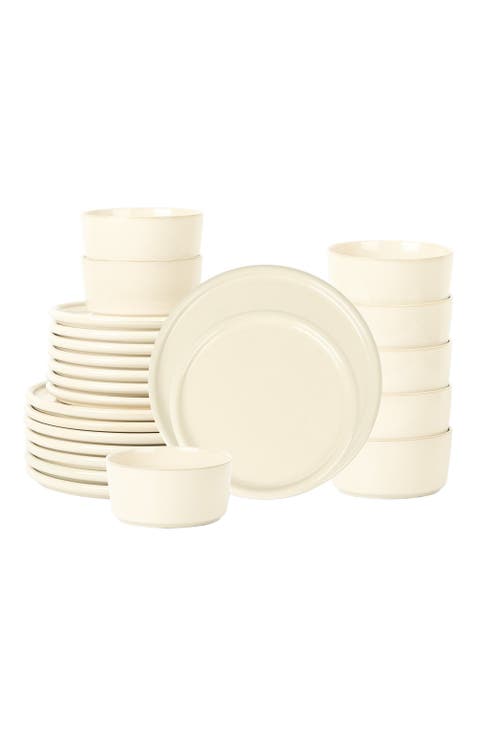 Eden Stoneware 24-Piece Dinnerware Set