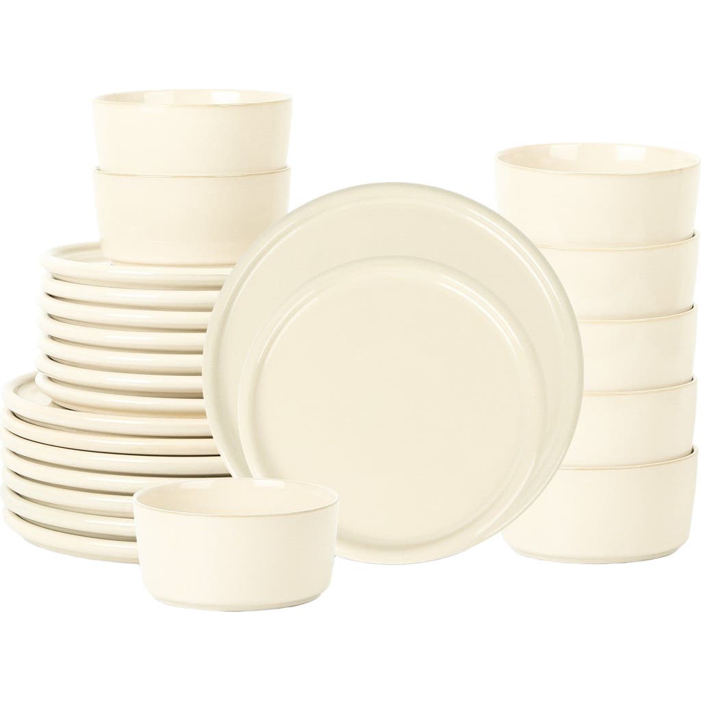 Stone Lain Eden Stoneware 24-piece Dinnerware Set In Neutral