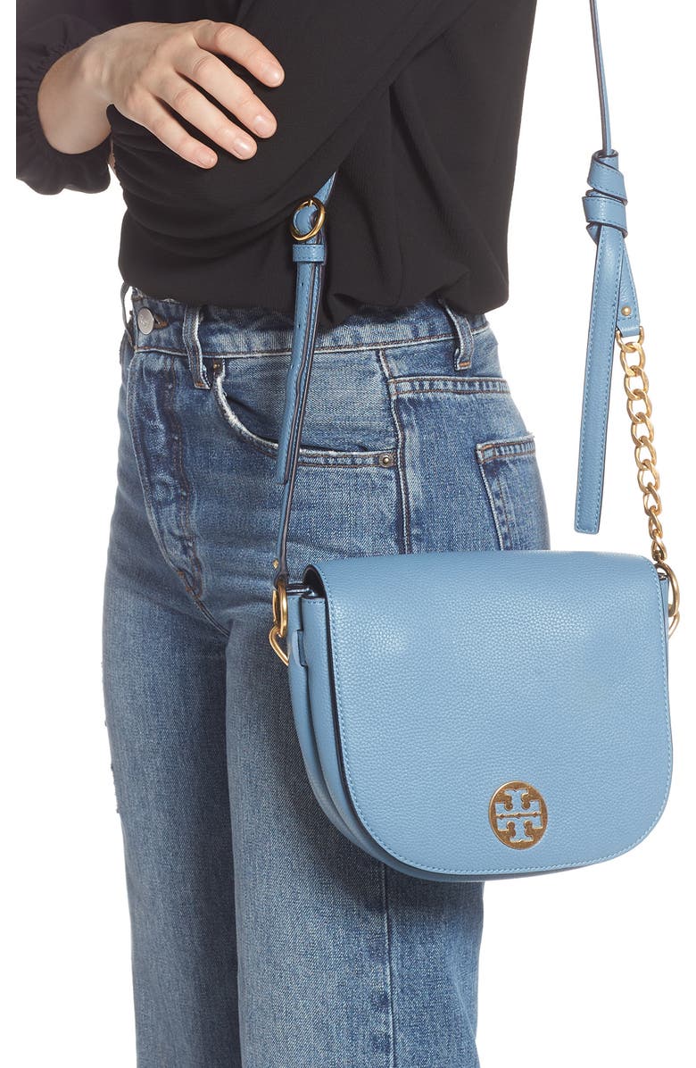 Tory Burch Everly Leather Flap Saddle Bag, Alternate, color,