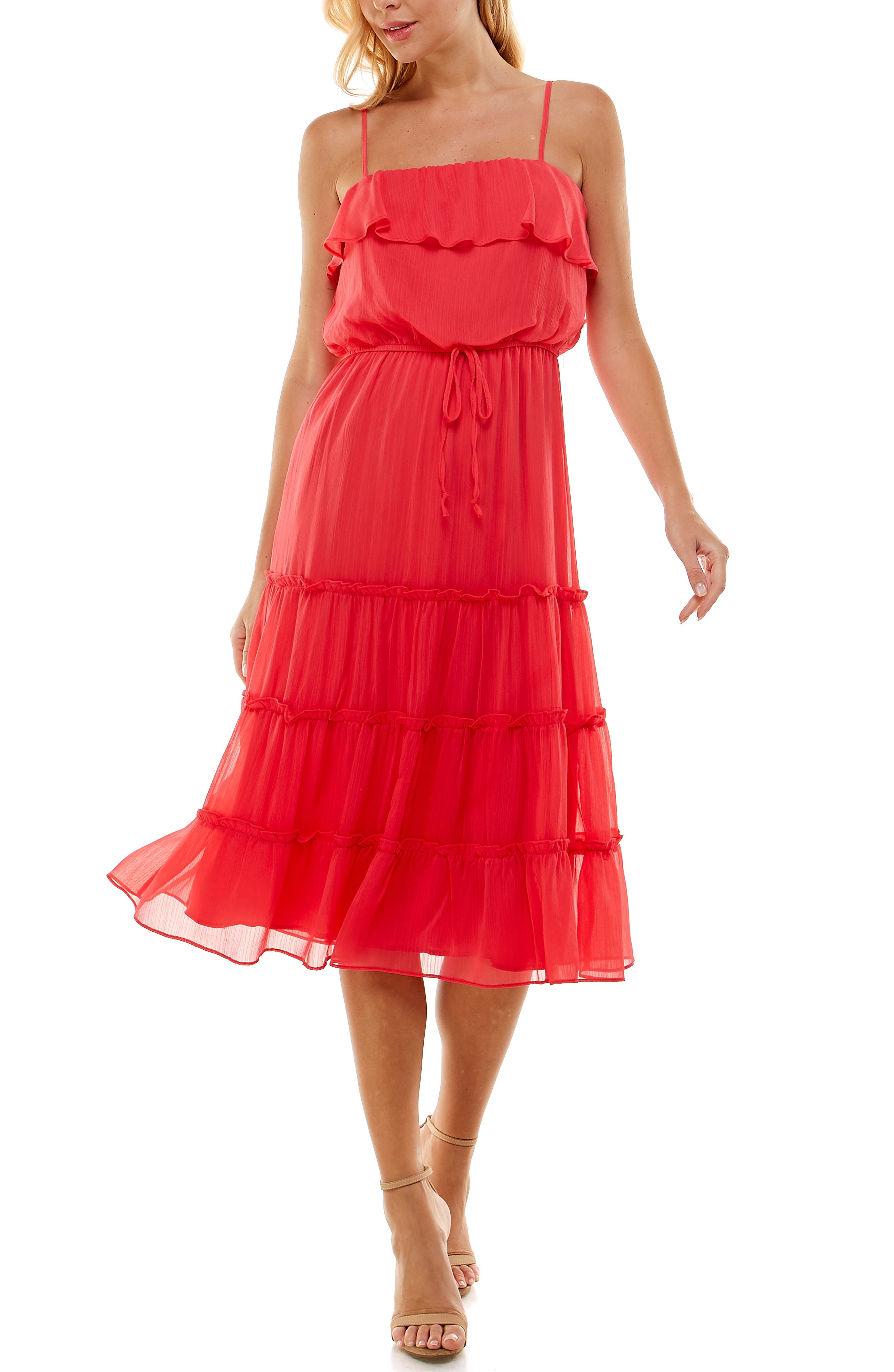 Row A Ruffle Top Midi Dress (Women) | Nordstromrack