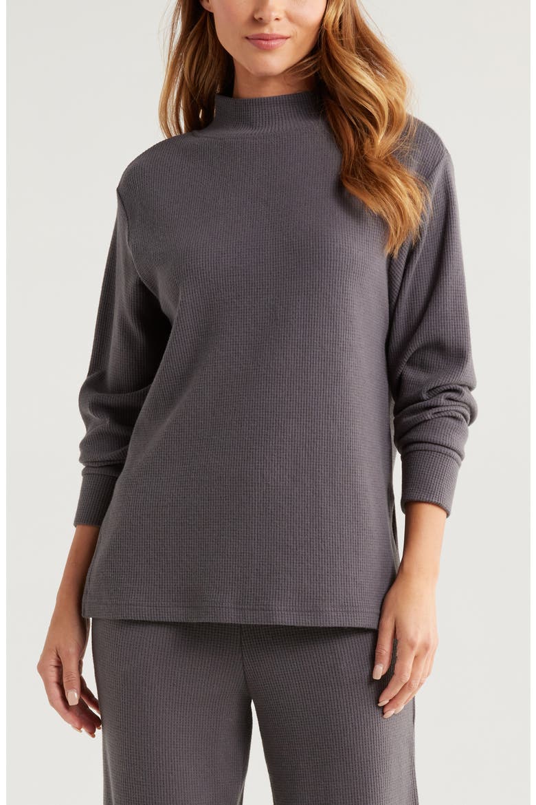 Cozy Waffle Knit Tunic, Main, color, GREY FORGED