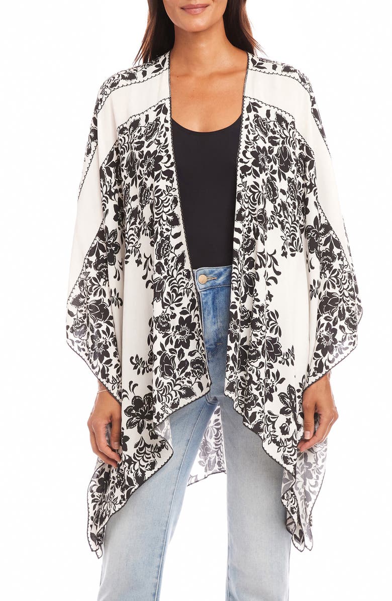 Karen Kane Open Front Jacket, Main, color, Print