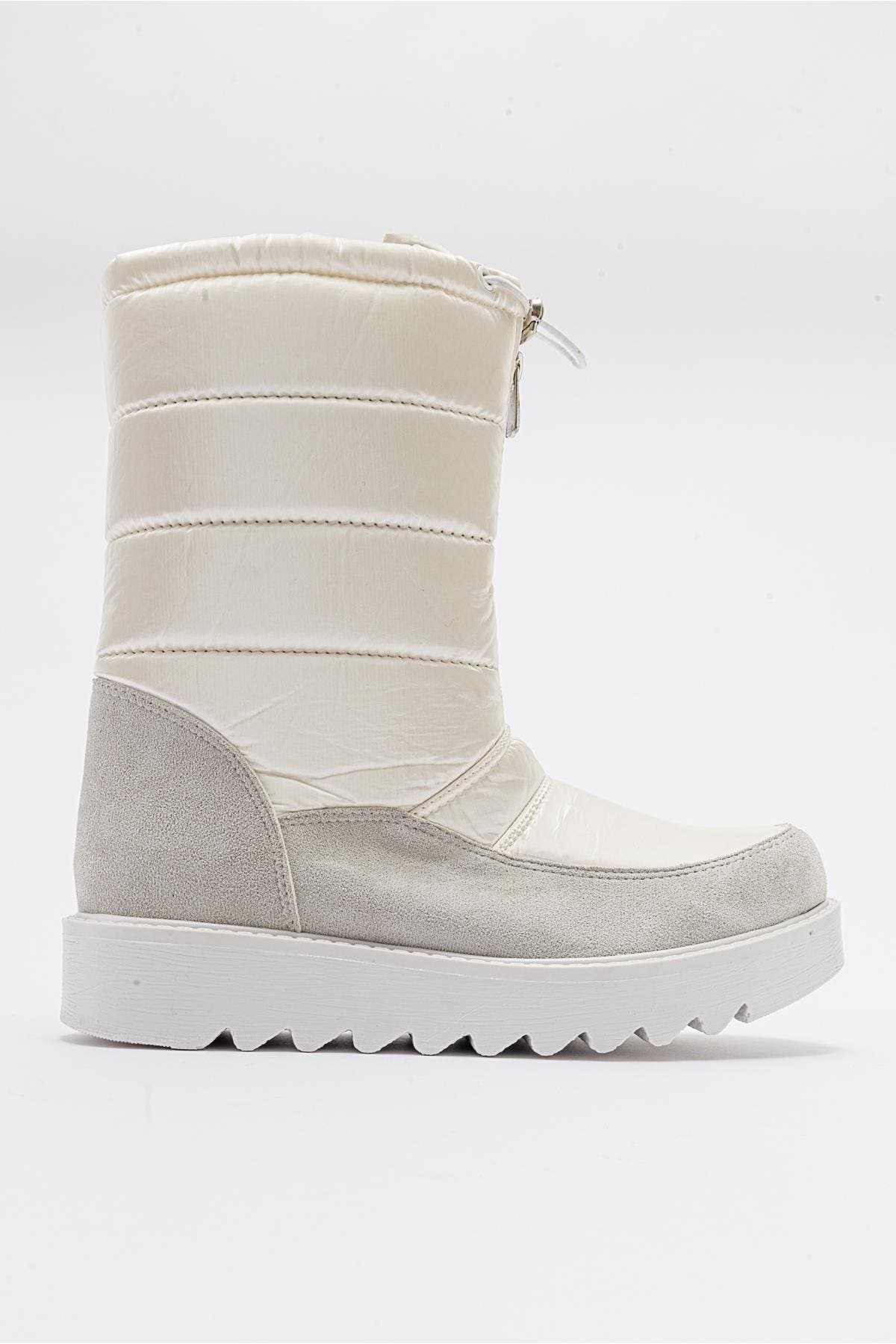 Vay Zip Snow Boot, Alternate, color, White Faux Leather