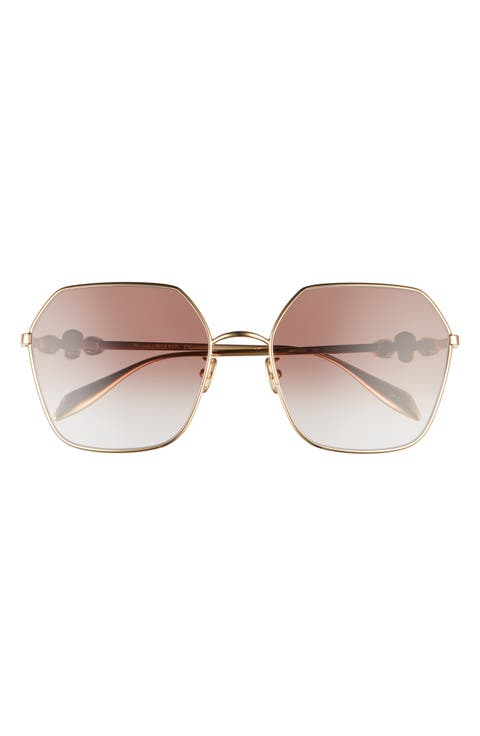 Alexander McQueen 61mm Gradient Geometric Sunglasses