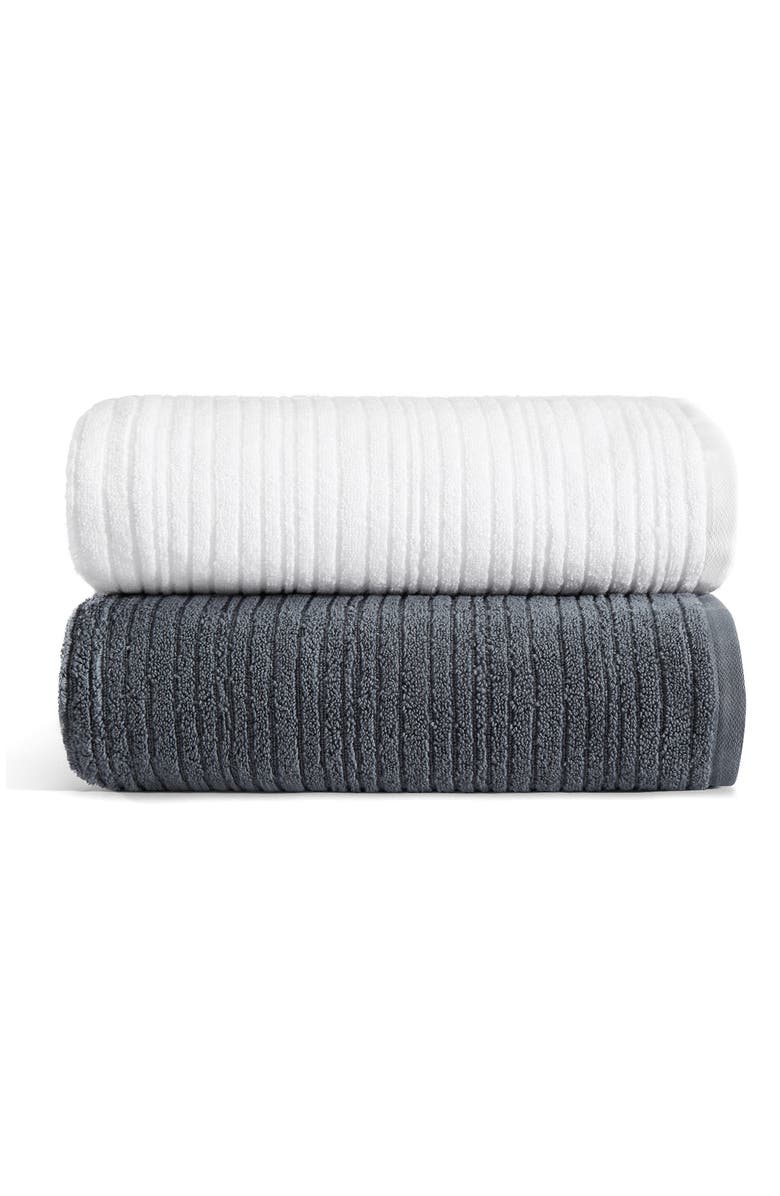 Kenneth Cole Brooks 3-Piece Cotton Towel Set, Alternate, color, Charcoal