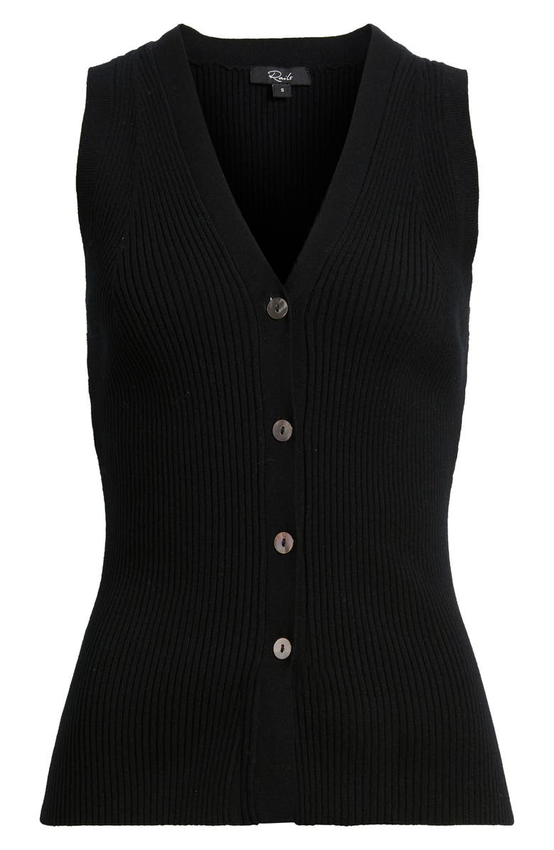 Rails Tatia Rib Button-Up Vest, Alternate, color, Black