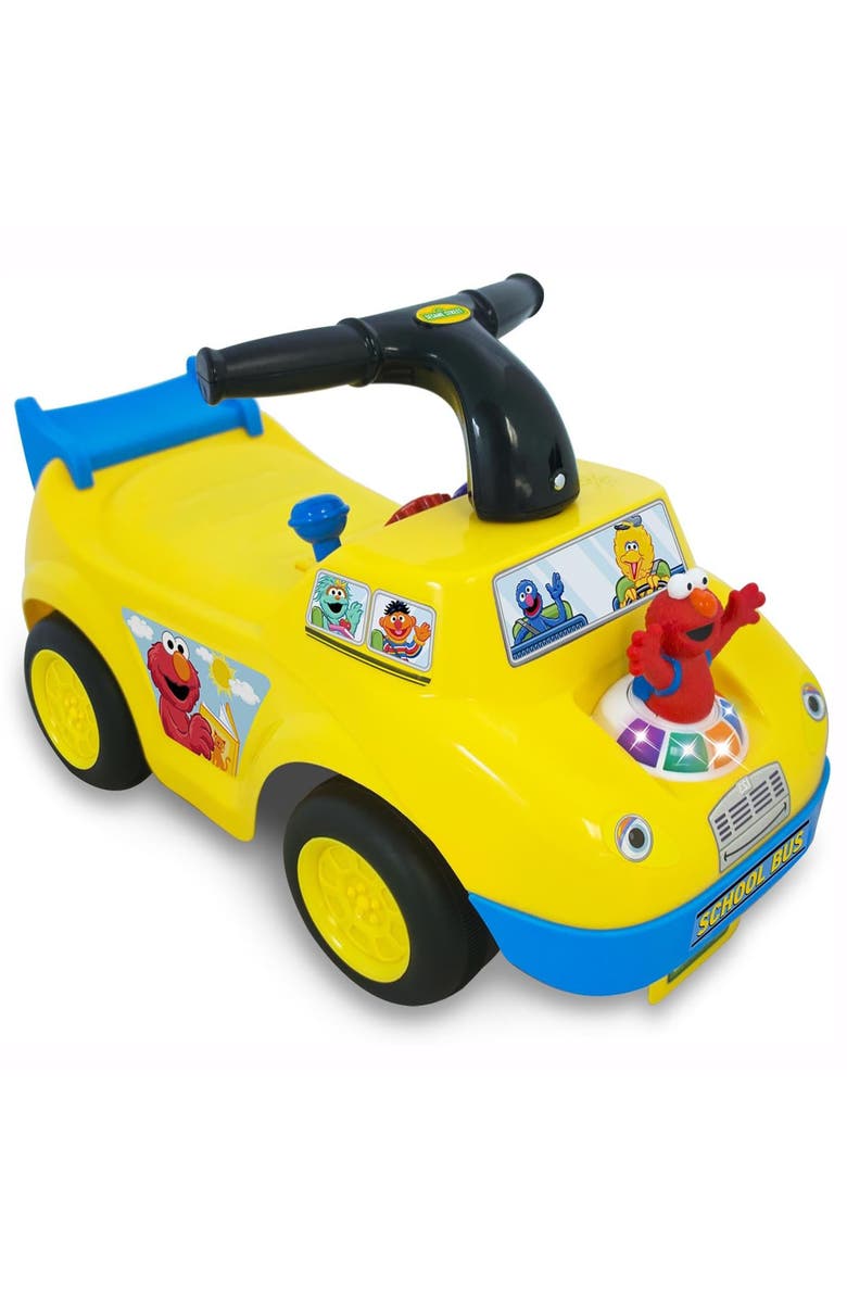 Kiddieland Sesame Street Elmo School Bus Light 
Sound Activity Rideon, Main, color, Multicolored