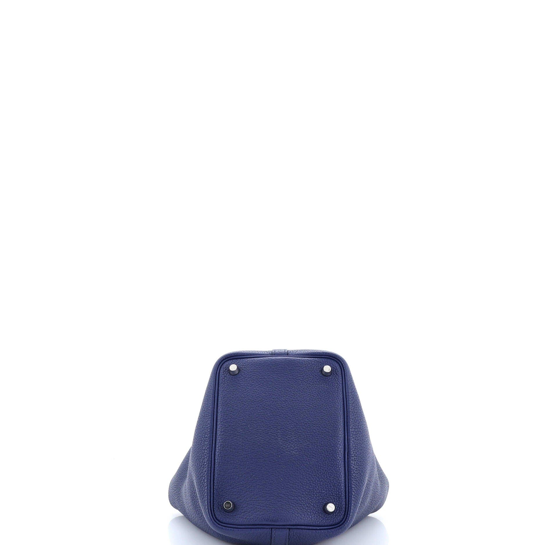 Pre-Owned Hermes Picotin Lock Bag Clemence PM, Alternate, color, Bleu Saphir