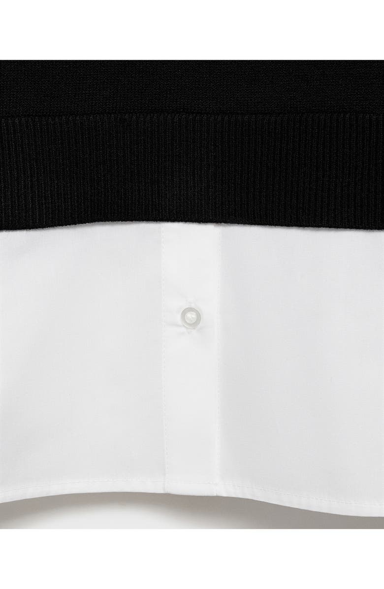 MANGO Mixed Media Layered Crewneck Sweater, Alternate, color,