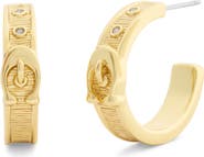 COACH Brushed Buckle Hoop Earrings
