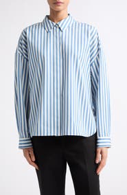 PARTOW Loren Stripe Cotton Button-Up Shirt