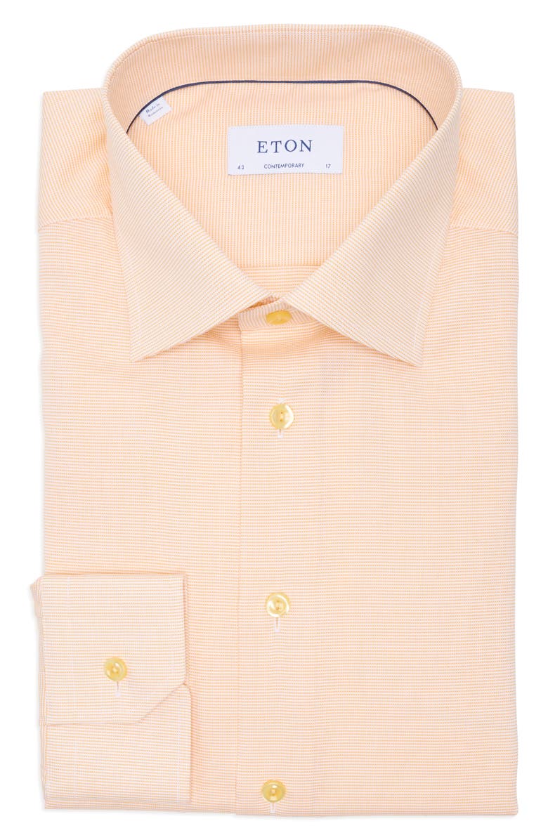 Eton Contemporary Fit Stripe Cotton Dress Shirt, Main, color, 