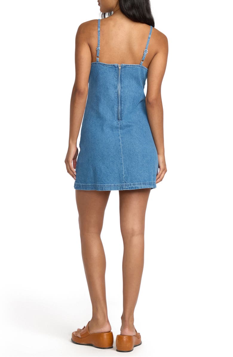 Billabong Indigo Skies Cotton Denim Minidress, Alternate, color, Salt Washed
