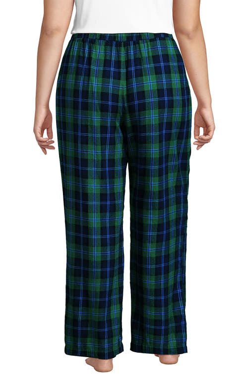 Lands' End Plus Size Flannel Wide Leg Sleep Pants In Animal Print