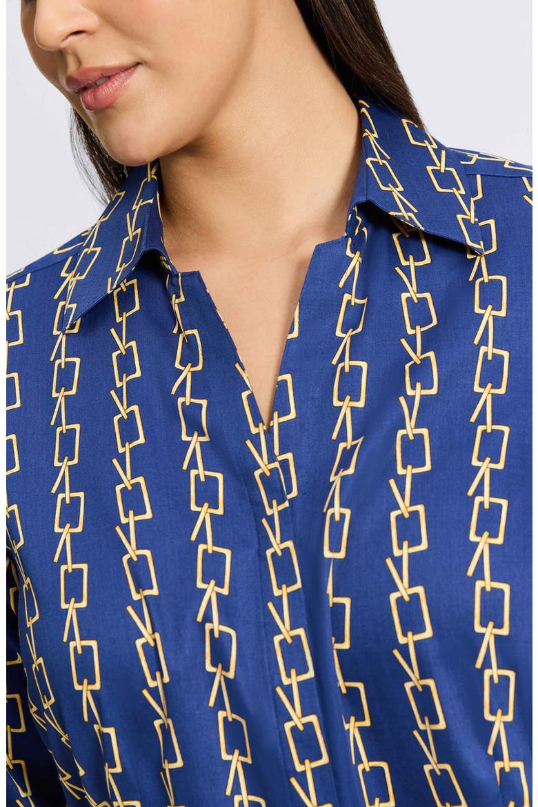 Taylor Chain Stripe Cotton Button-Up Shirt, Alternate, color, PACIFIC BLUE MU
