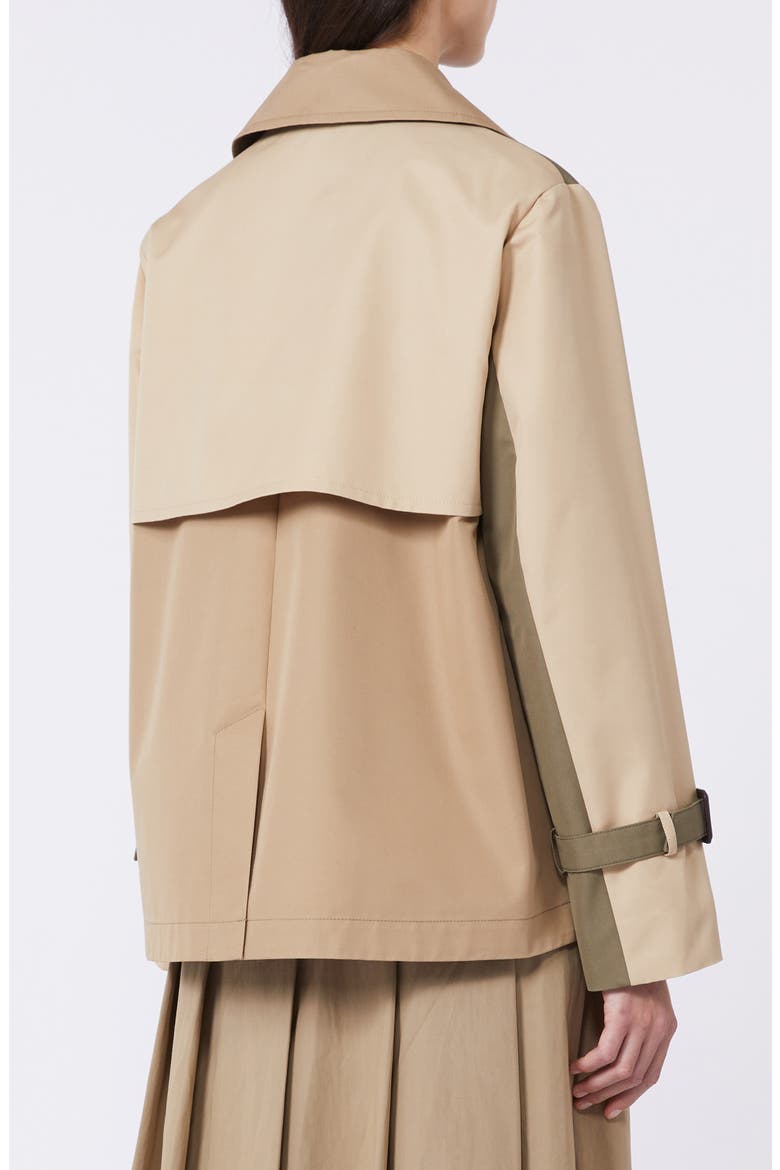 Biglia Colorblock Cotton Blend Trench Coat, Alternate, color, MUD