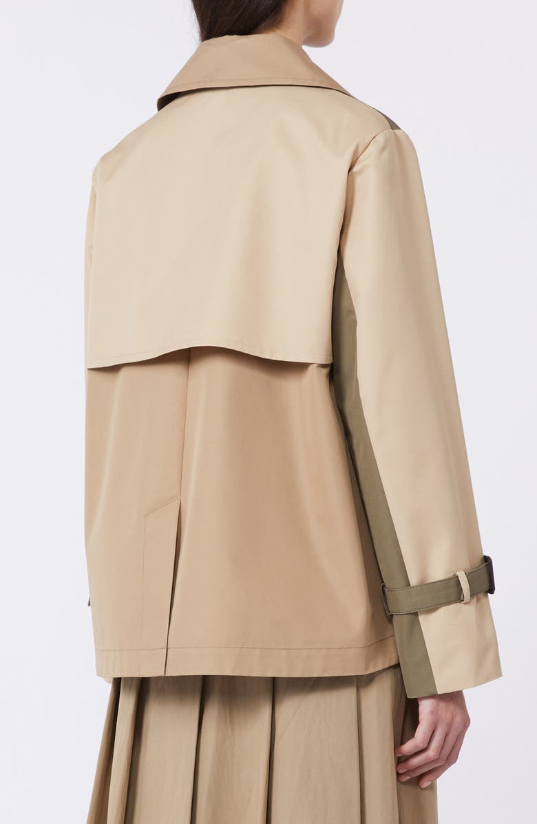 Weekend Max Mara Biglia Colorblock Cotton Blend Trench Coat, Alternate, color, Mud