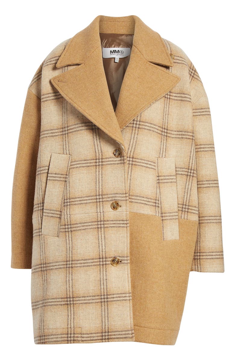 MM6 Maison Margiela Patched Wool Coat, Alternate, color, 