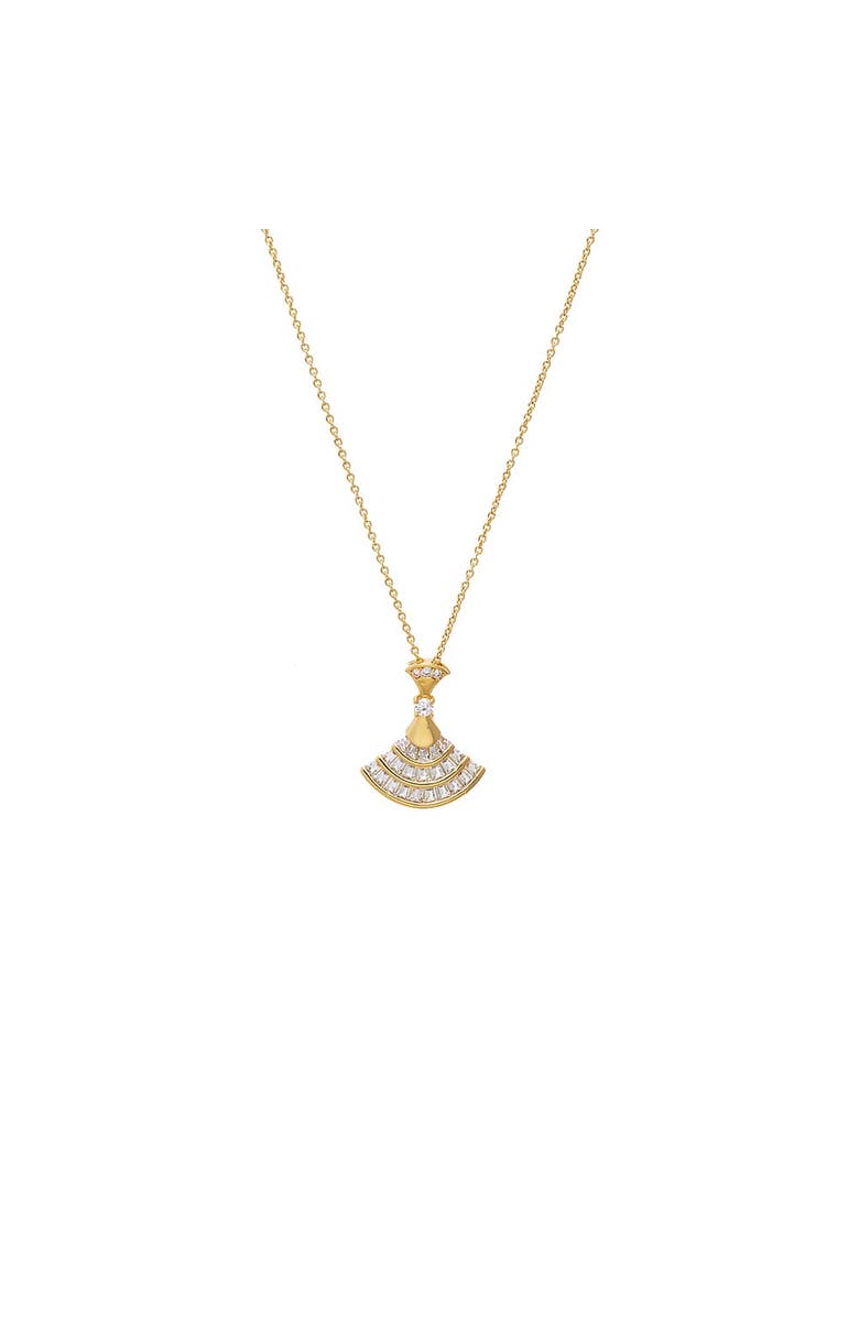 BY ADINA EDEN CZ Baguette Fan Pendant Necklace, Main, color, Gold
