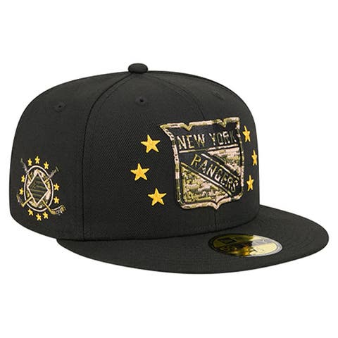 Men's New Era  Black New York Rangers Military Appreciation Digital Camo Stars 59FIFTY Fitted Hat