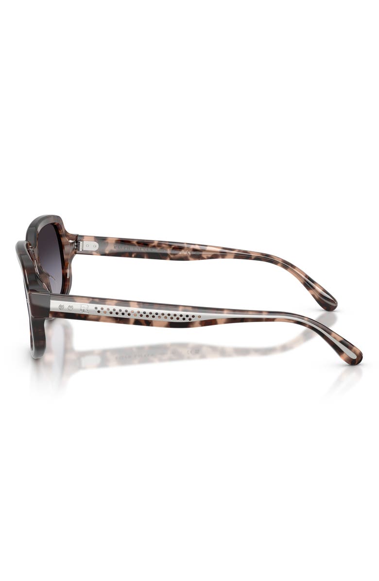 Ralph Lauren 57mm Gradient Irregular Sunglasses, Alternate, color, Brown Pink Havana Bio / Grey