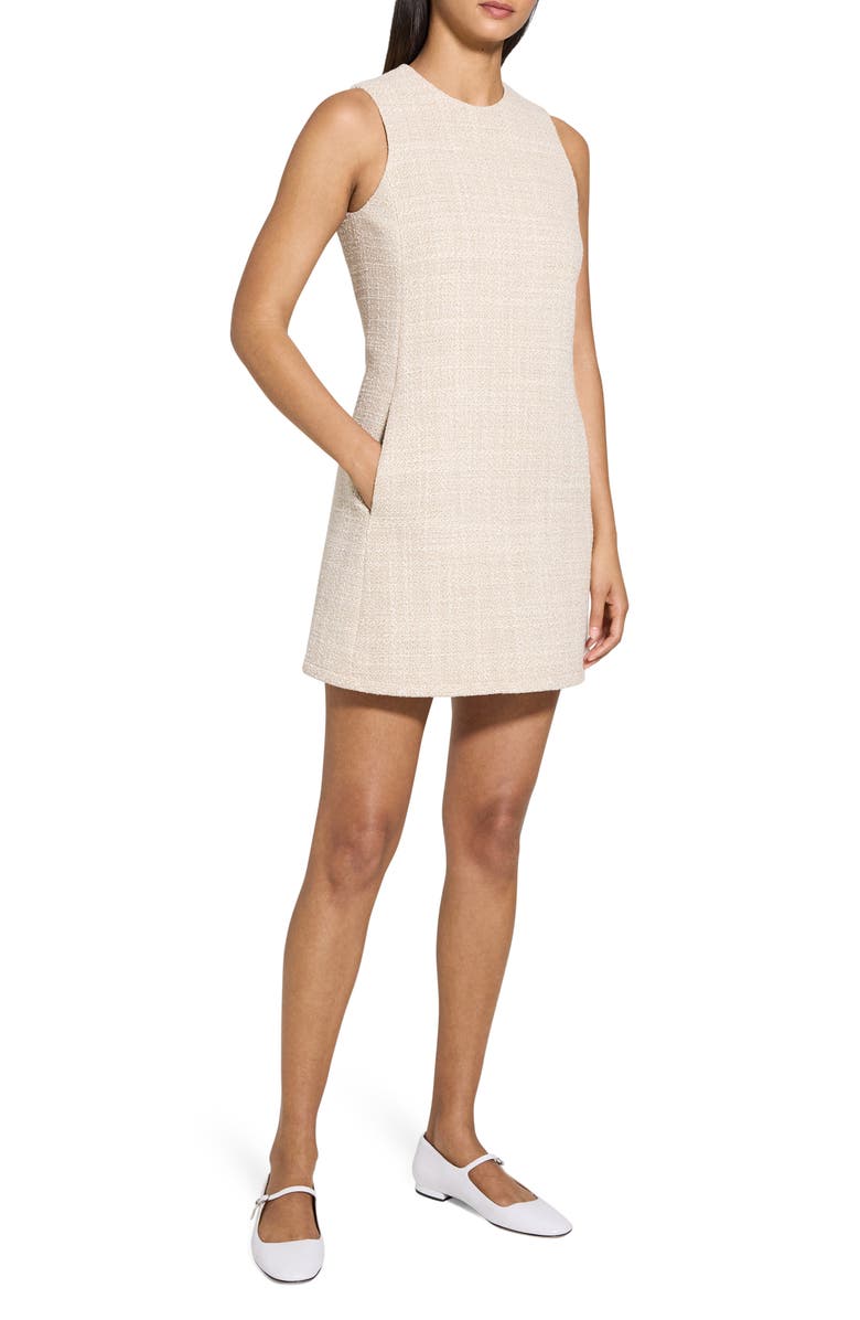 Theory Sleeveless Tweed A-Line Dress, Alternate, color, Taupe Multi