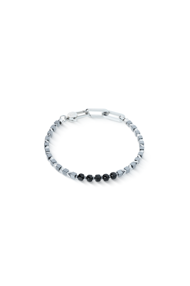 Bracelet Pulse Line Spinel Black-Silver, Main, color, Silver