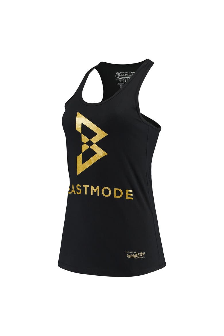 Women's Mitchell & Ness Black Beast Mode Collegiate Logo Racerback Scoop Neck Tank Top, Alternate, color, Black