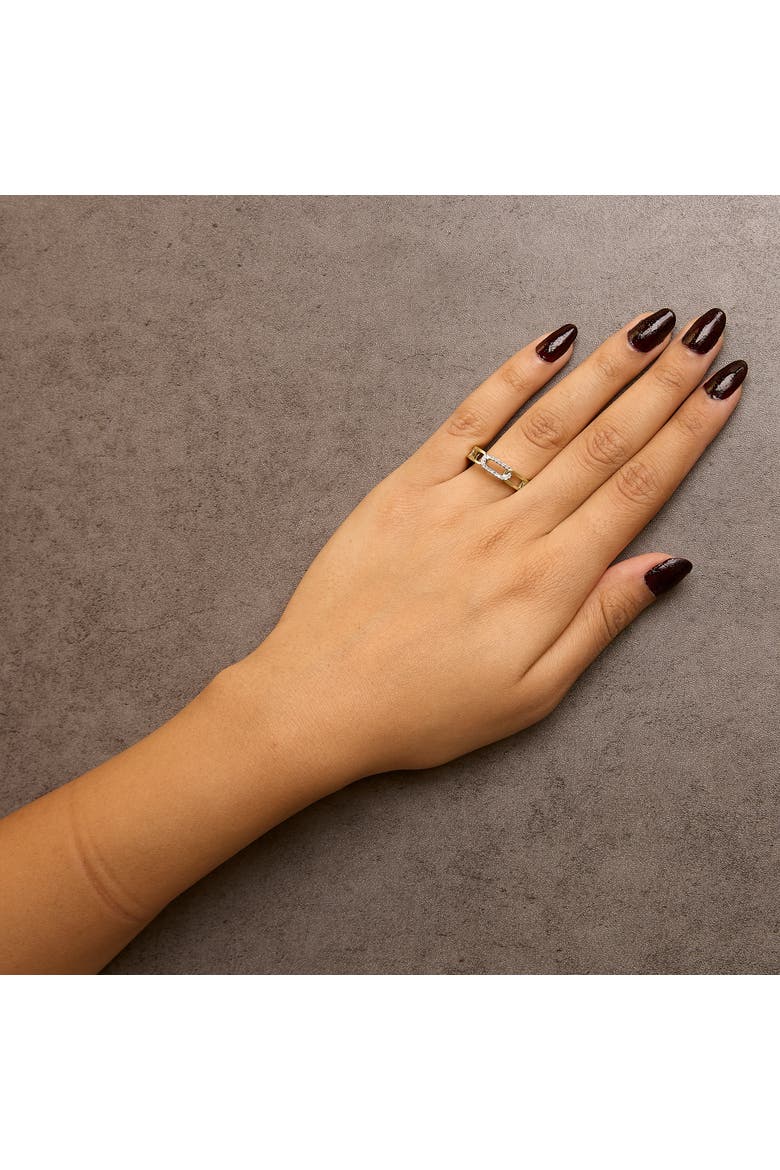 10K Yellow Gold Diamond Accent Paperclip Band Ring, Alternate, color, Yellow Gold