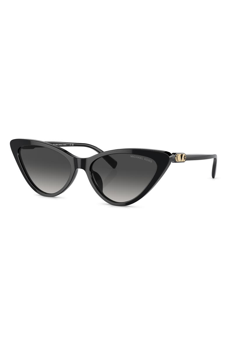 Michael Kors Harbour Island 56mm Cat Eye Sunglasses, Alternate, color, Black