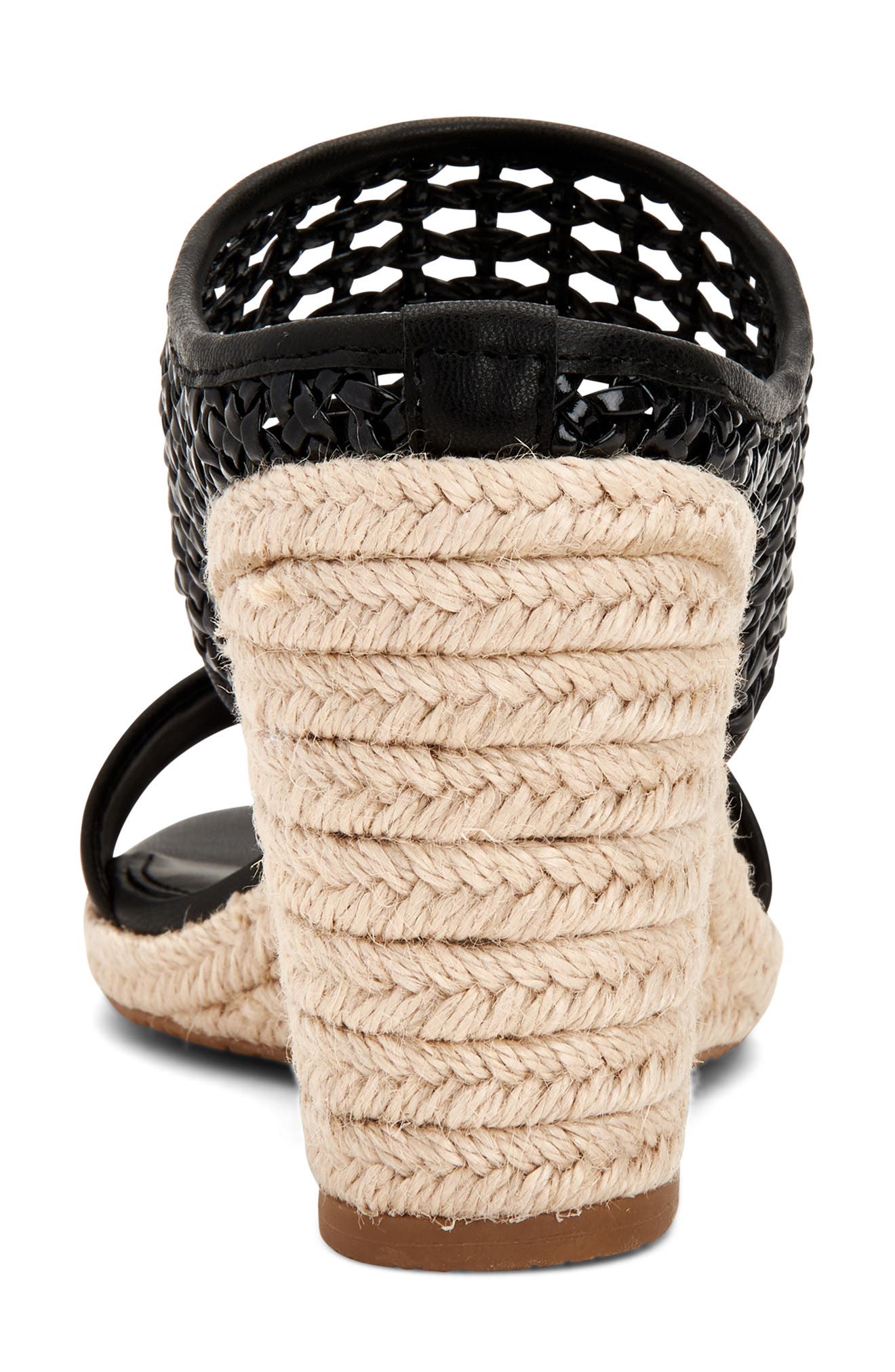 Brooke Espadrille Wedge Sandal, Alternate, color, BLACK FAUX PATENT LEATHER