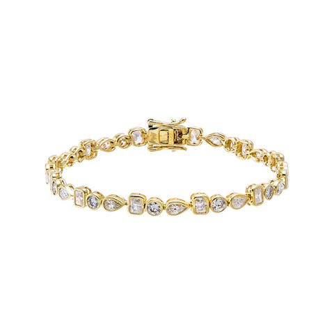 Moissanite Multi Shape Bezel Tennis Bracelet