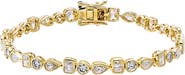 BY ADINA EDEN Moissanite Multi Shape Bezel Tennis Bracelet